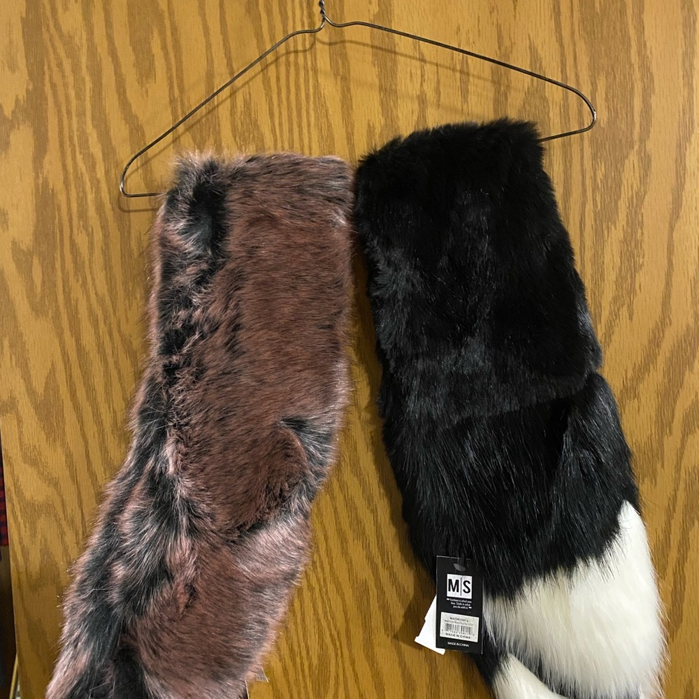 Faux Fur Scarves in Black and Brown